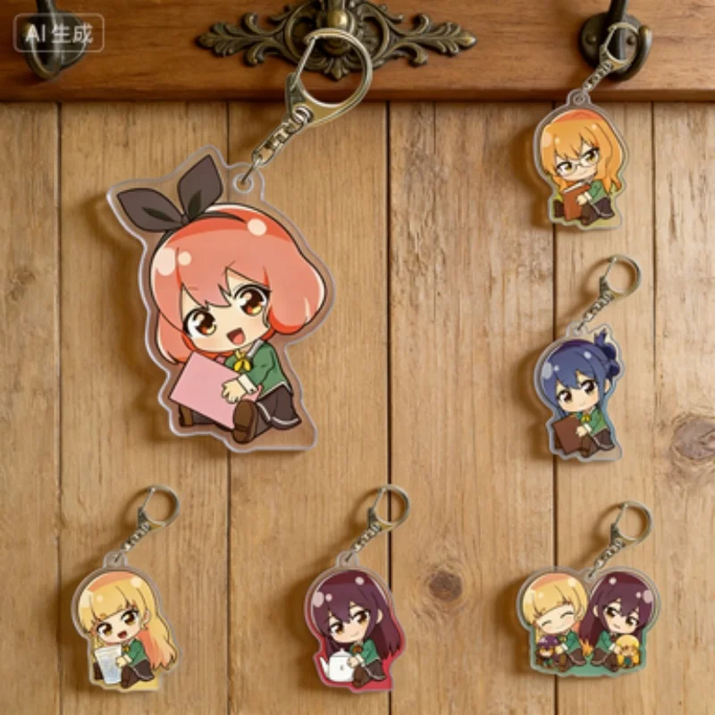 6CM Anime Yuri Is My Job! Acrylic Stand Acrylic Pendant Keychains Cosplay Charm Characters Ornament Accessories Collection Gifts