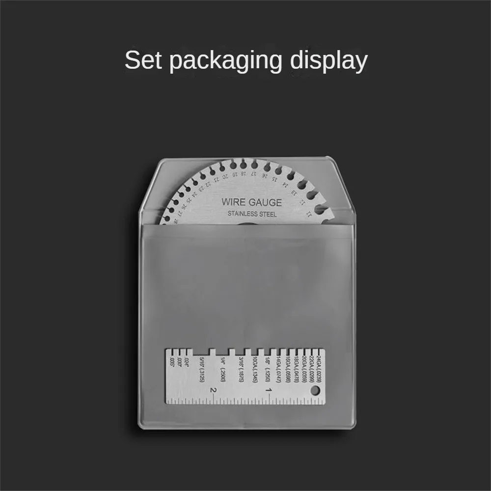 1/2 قطعة مستديرة AWG SWG سلك قياس سمك حاكم قياس القطر الفولاذ المقاوم للصدأ أداة قياس #3