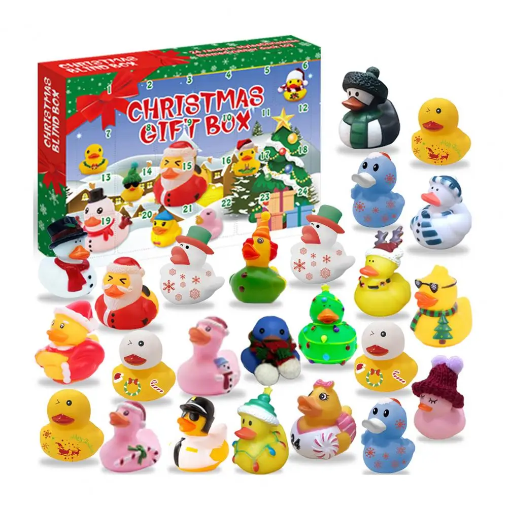 Ente Advents kalender Weihnachten Countdown Ente Blind Box Mini Vinyl Cartoon Figur Advents kalender Spielzeug Set für Kinder Erwachsene