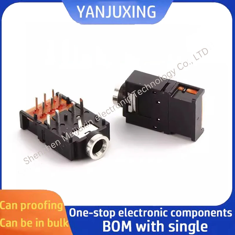 

5pcs/lot Headphone socket PJ-307 11P copper head with switch 3.5MM audio socket 3F07 11-pin pin dual channel