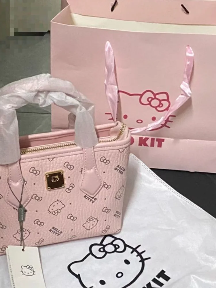 Sanrio New Style Handbag Hello Kitty Fashion Tote Bag Autumn and Winter Vegetable Basket Series Crossbody Bag Cute Shoulder Bag