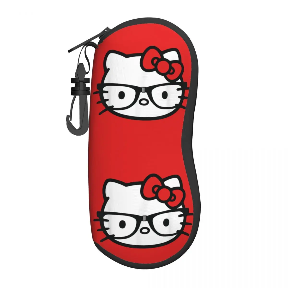 Hello Kitty in bianco e nero Nerd occhiali custodia per occhiali stampa cerniera occhiali scatola portaoggetti piccola scatola per occhiali