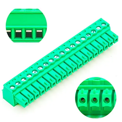 

3.5mm 18 Pin Phoenix Connector PCB Screw Terminal Block Connector (2Pcs 3.5M-18Pin)