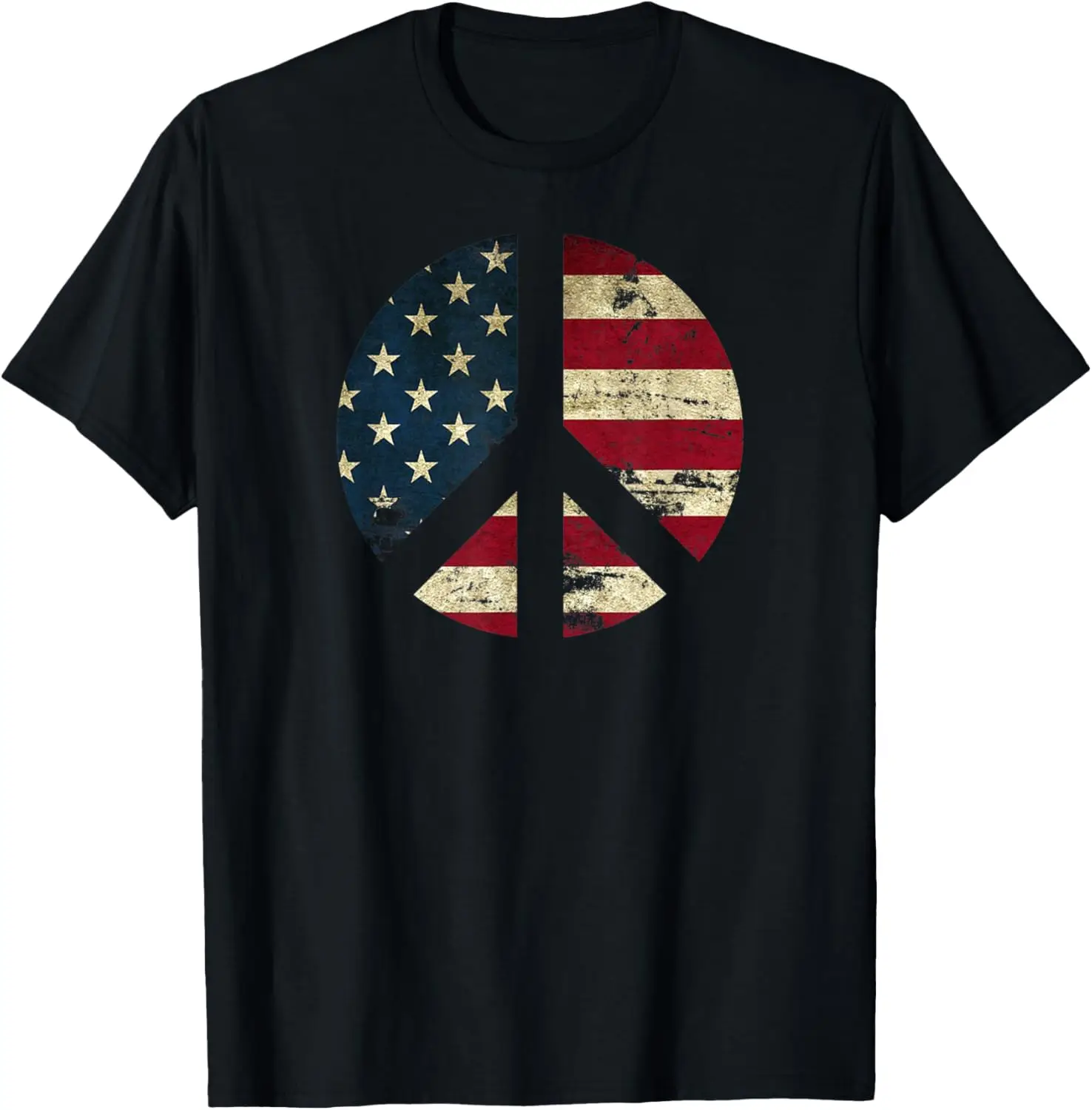 

Distressed American Flag Peace Sign, equality, patriotic T-Shirt