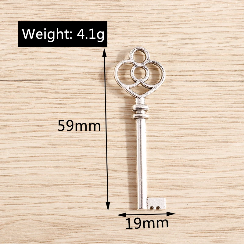Tusember 5 Stück 19*59mm Legierungsanhänger Große Schlüsselanhänger für handgemachte Ohrringe, Armbänder, DIY-Schlüsselanhänger, Schmuckherstellungszubehör – Detail 1