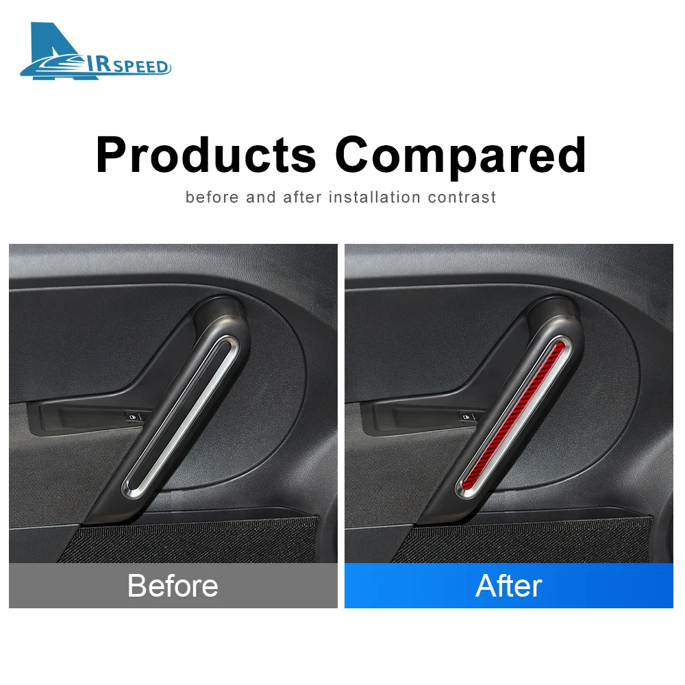 For Volkswagen VW Beetle 2012 2013 2014 2015 2016 2017 2018 2019 Car Door Trim Cover Real Carbon Fiber Sticker Auto Accessories