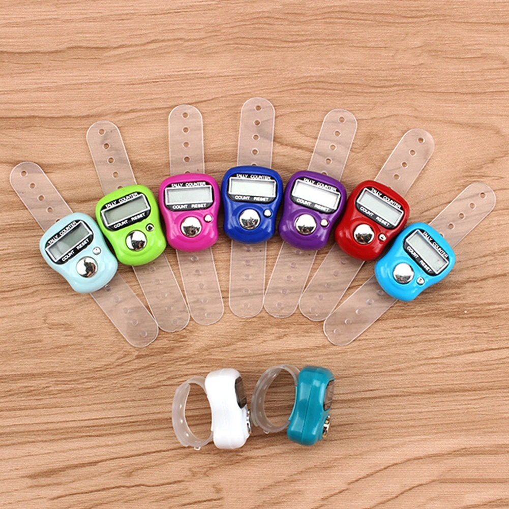 1-20Pcs Mini Point Marker Counter LCD Screen Electronic Digital Finger Ring Tally Counter Hand Held Row Counter Color Random