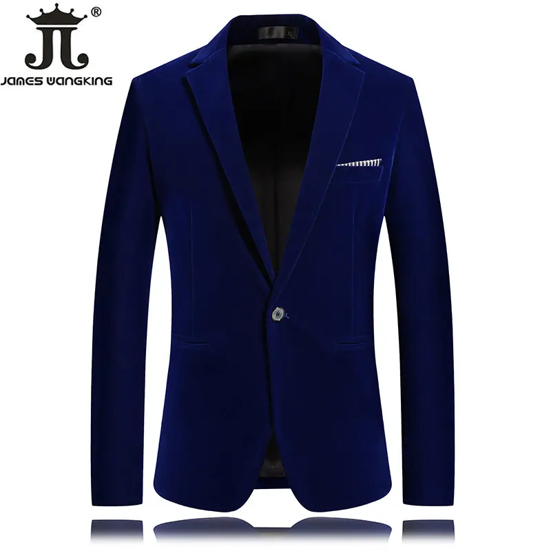 Casual Business Men's Suit Jacket Golden Velvet Wedding Dress Suit Blazers Groom Wedding Dress Host Suit Coat