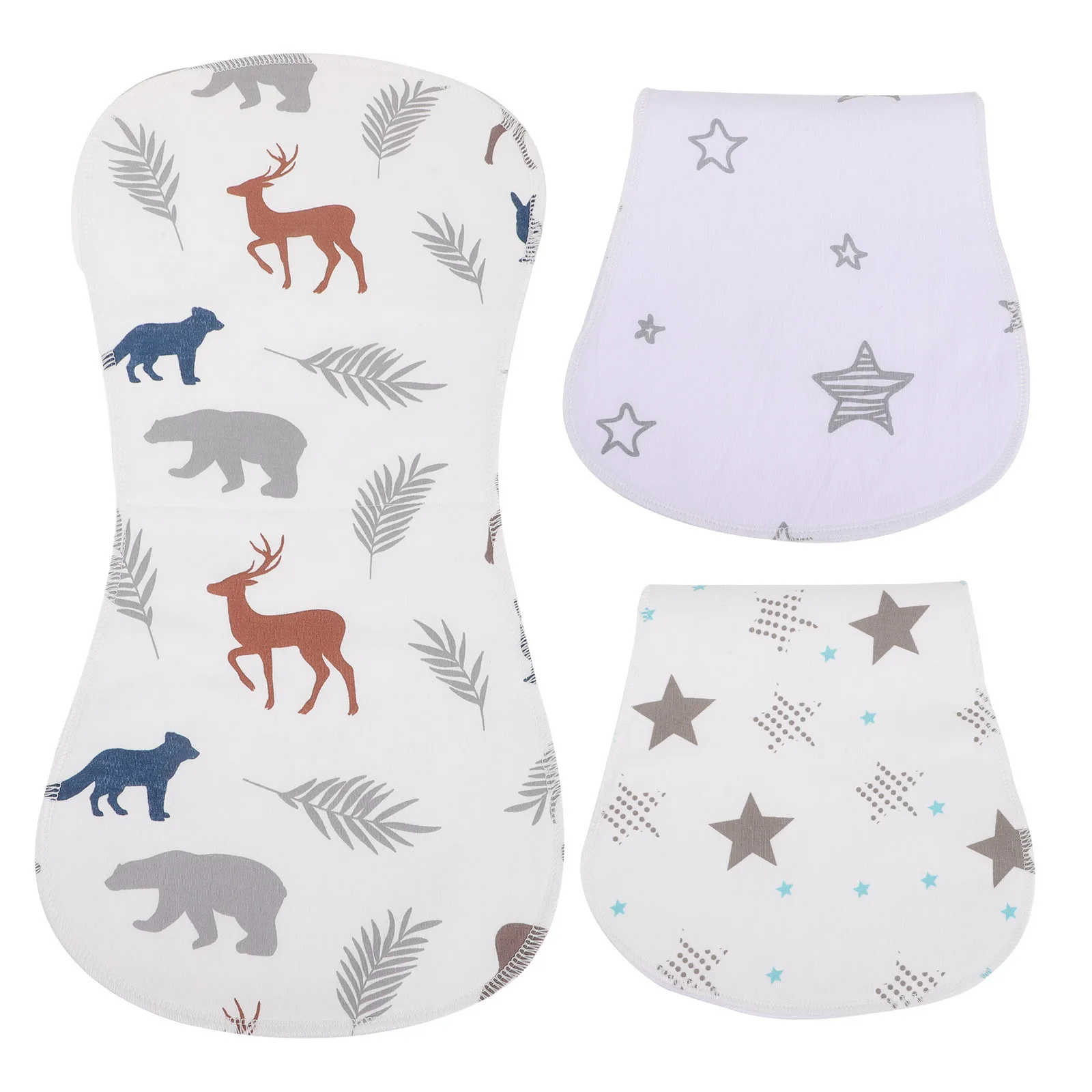 Paños para eructar de bebé, paños de algodón absorbentes, cómodos y suaves para eructar, Baberos de protección para escupir, 3 uds.