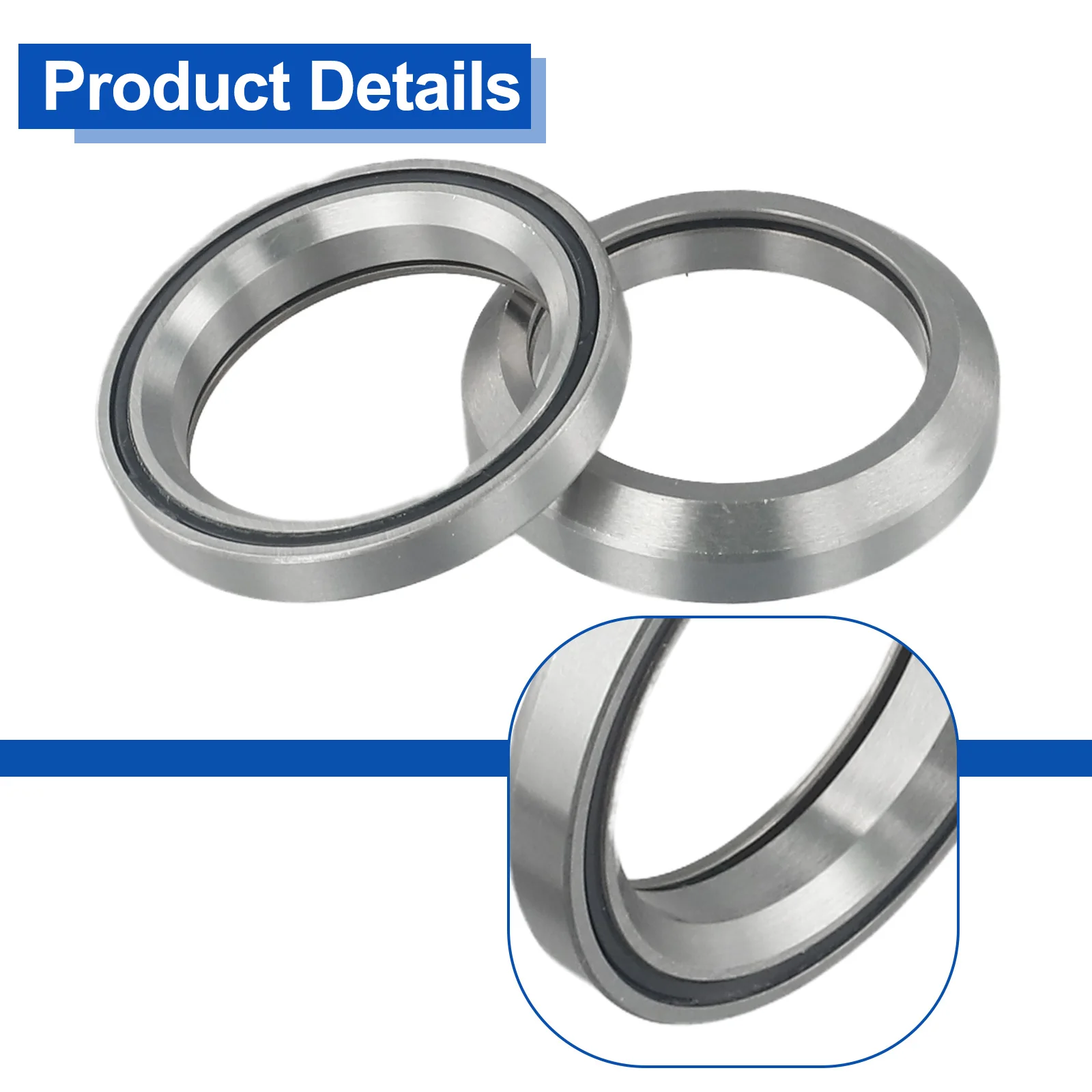 

Ceramic Bearings Parts Portable Steel Black+Silver Headset Beaings （28.6mm） 1 1/8inch 2pcs/Set 30.5 X 41.8 X 8mm