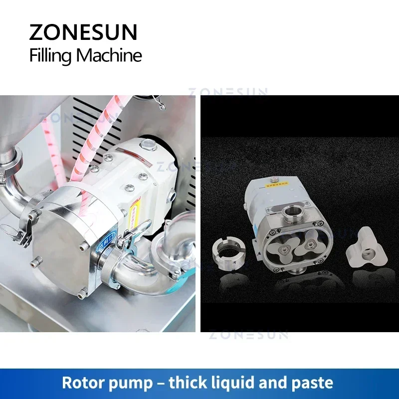 ZONESUN مضخة دوارة لصق ملء ووزن آلة لزج السائل صلصة الفلفل الحار خط تصنيع التعبئة والتغليف ZS-RPW1 #1