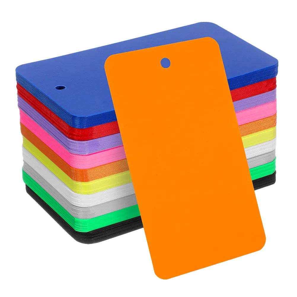 150Pcs Blank Colorful Frosted PVC Hanging Tags for Luggage Backpacks Inventory Shipping Merchandise Price Labeling and Retail