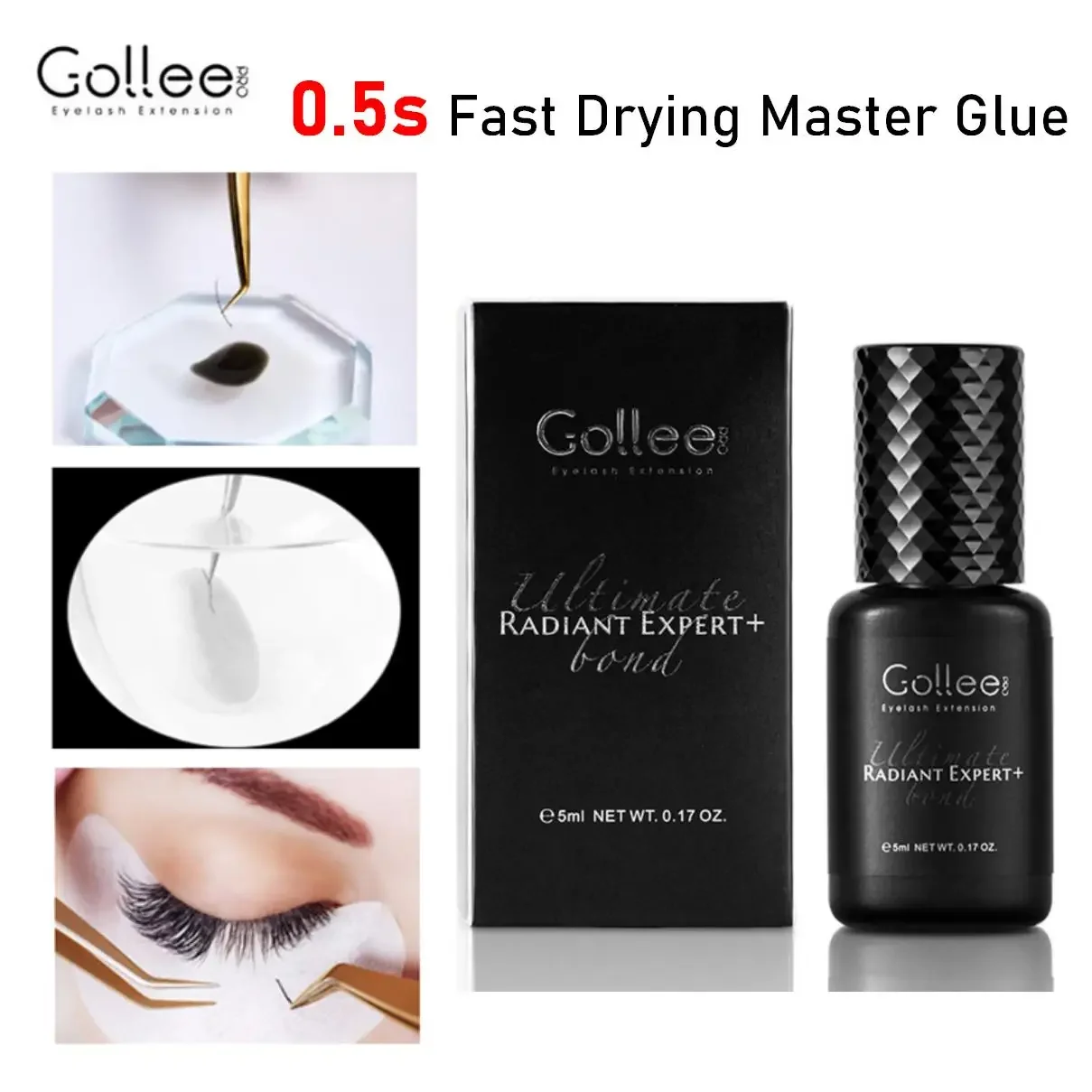 Gollee 0.5s Eyelash Extension Glue Fast Drying Professional Eyelash Adhesive Waterproof Lashes Supplies For Salon Eyelash Glue