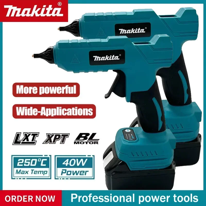 

Беспроводной электрический ручной пистолет для горячей клейки Makita, для ремонта и DIY, термопистолет для сварки горячим воздухом, с насадкой против ожогов
