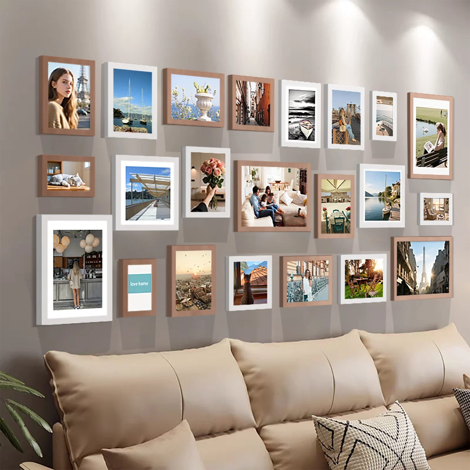 How I Transformed My Living Room with This 22-Piece Wooden Picture Frame Set for Wall Display