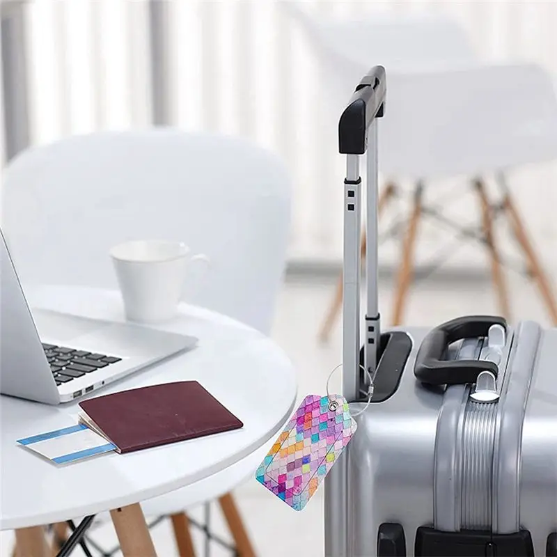 ABVB-(4-teiliges Set) Reisegepäckanhänger – Schutzhülle für den Datenschutz mit Edelstahlring, für alle Arten von Gepäck und Pak