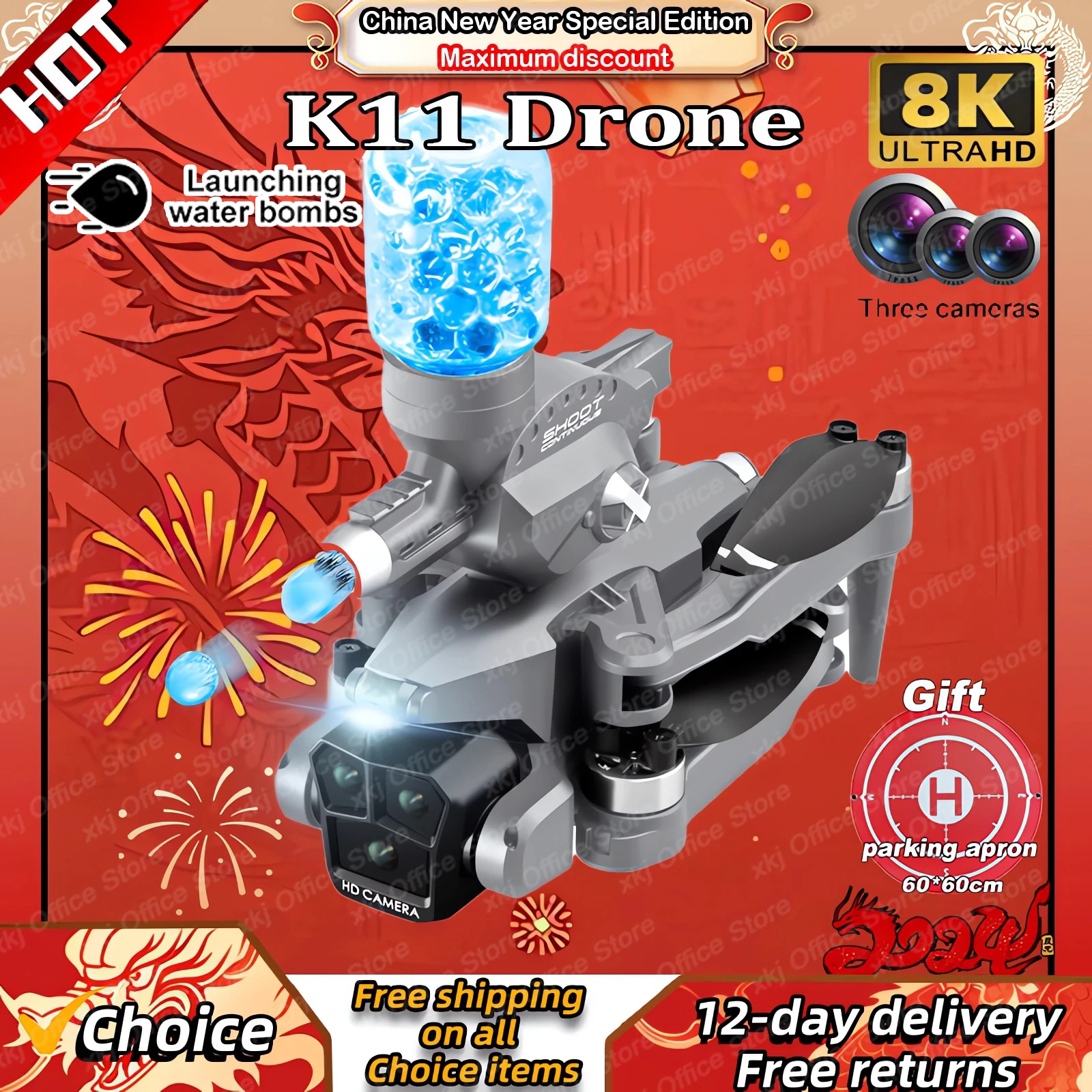 

New K11 Max Brushless Motor Mini Drone 8K Professinal 4K Three Camera Wide Angle Localization Obstacle Avoidance RC Quadcopter