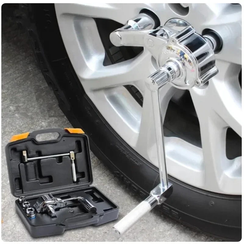 Torsion torque multiplier wrench lug nut remover type automobile tire removal labor saving wrench