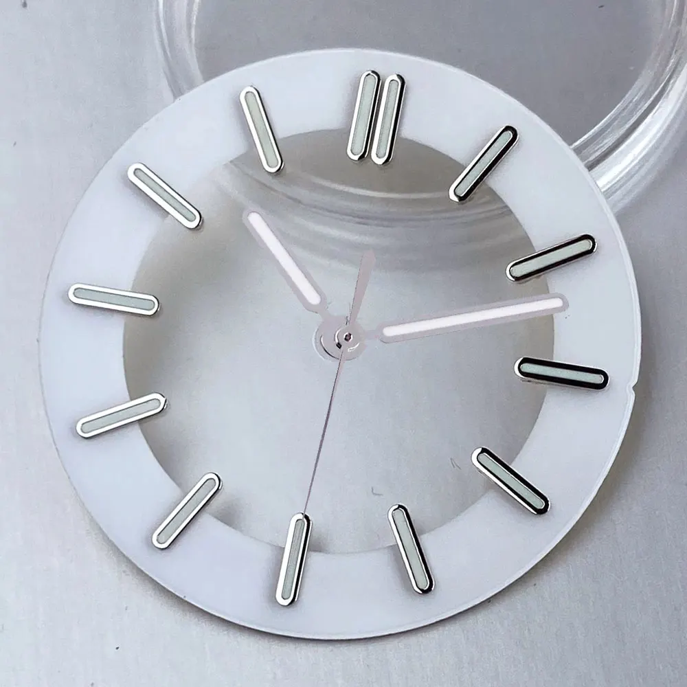 Black White 29mm Watch Dial for NH70 NH72 NH71 NH35 Movement Skeleton Hollow Dial Ring Luminous Watch Accessories Part view 3