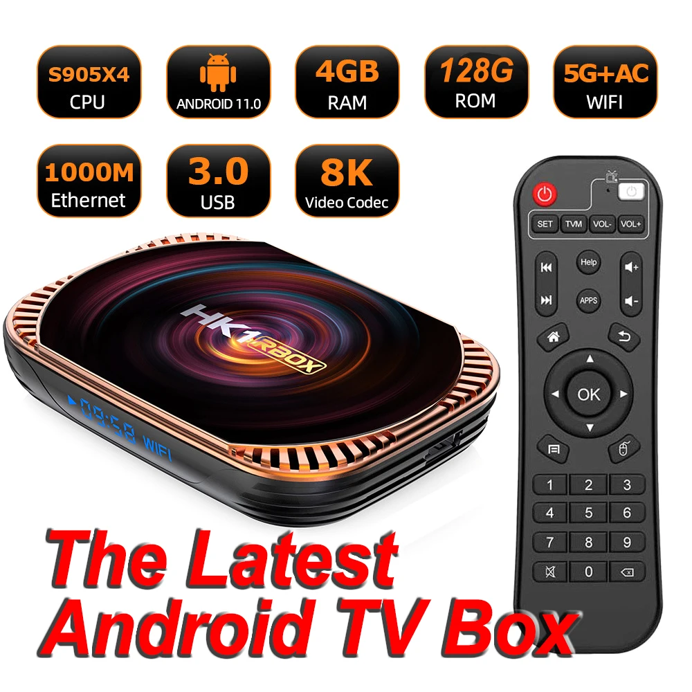 Android TV Box 11.0 4GB 128GB Smart TV Box Android Box Allwinner H618 WiFi 6 Ultra HD 1080P 4K 8K HLG Mode HDR10+ BT 5.0 USB 3.0