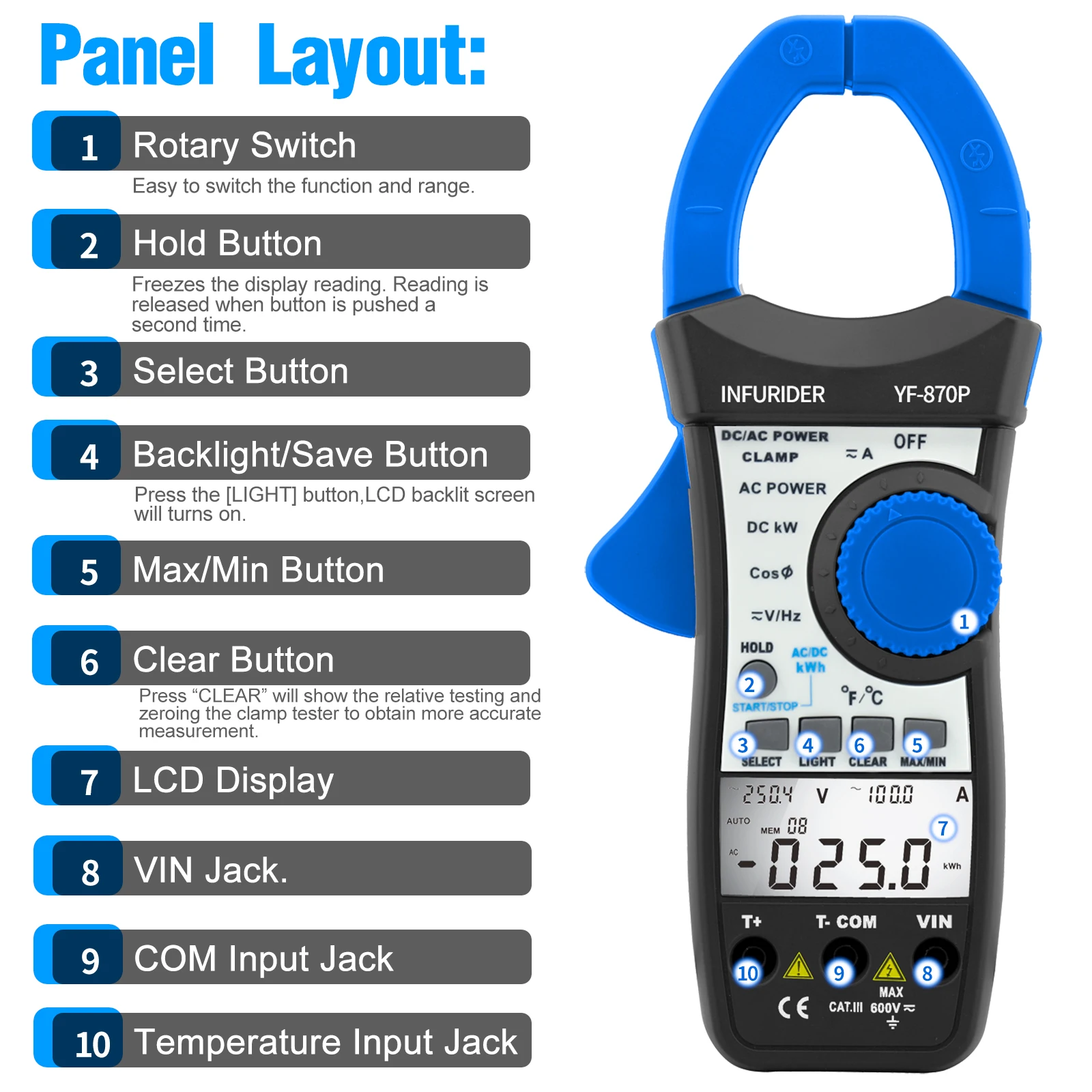 HoldPeak 870P Multimeter Digit - Energy Monitor Meter ulasan dan harga