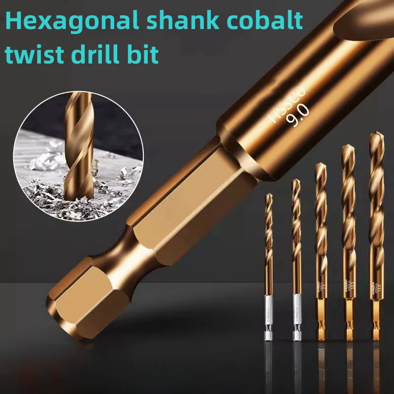 

HSS6542 Hex Shank Twist Drill Bit Wood Metal Hole Cutter Core Drilling Tool Cobalt Twist Drill Bit 1 2 3 4 5 6 7 8 9 10 11 12 13