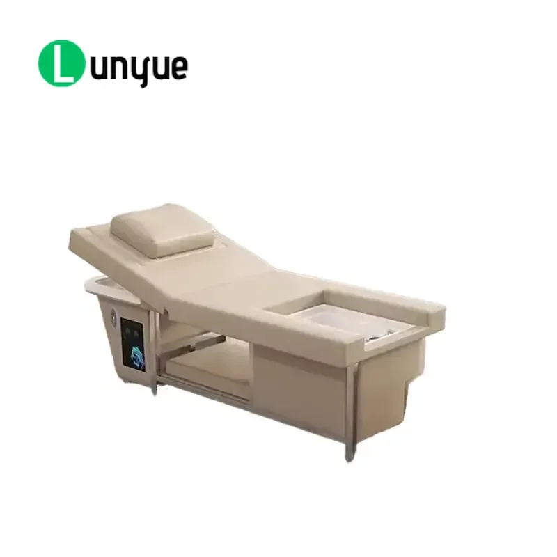 Modern Hotel Hair Shampoo Bed with Moxibustion Fumigation and Water Circulation for Bathroom Spa Furniture Comfortable