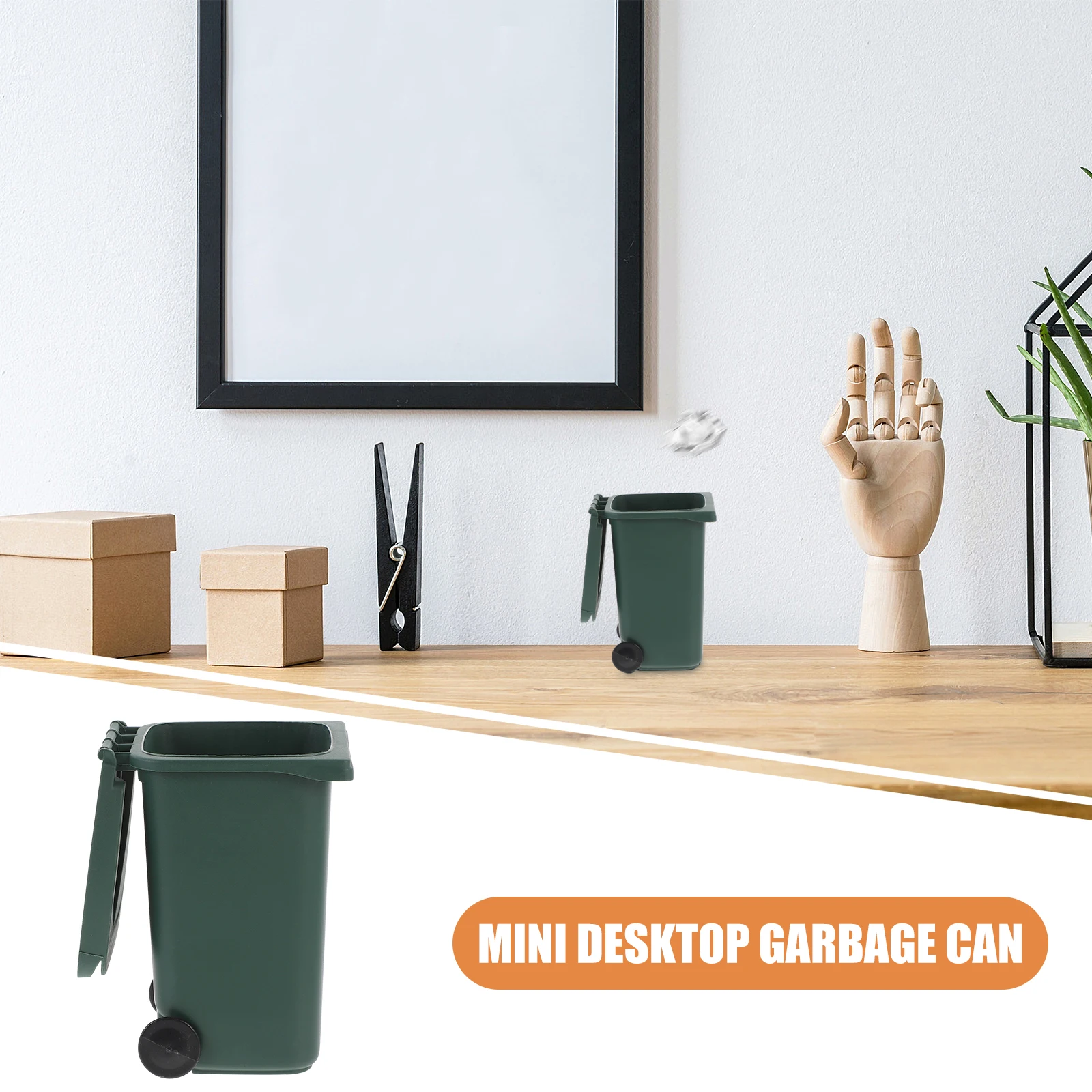

Plastic Mini Trash Can Recycling Bin Garbage Small Lid Desk Storage Pen Holder Stationery Organizer Desktop Waste Bucket Home
