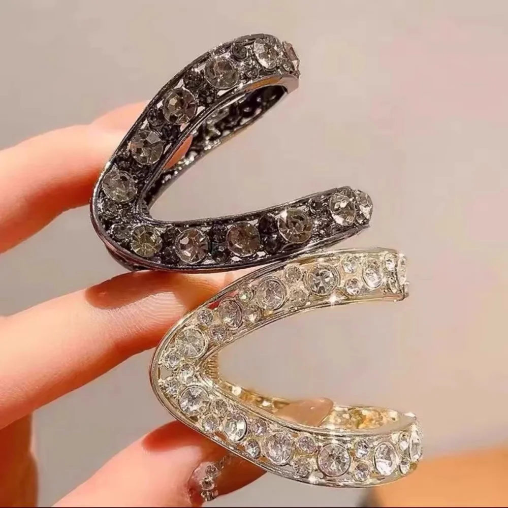 2colors Simple Elegant V-shaped Headwear Fashionable Commuting Style Clip On High-end Feeling Semi Tied Hair High Ponytail Hair
