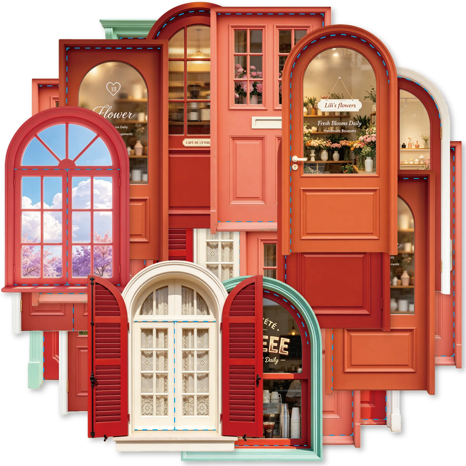 Stationery And Office Supply Stores - Etori Life 20pcs Stiker Dekoratif Pintu
