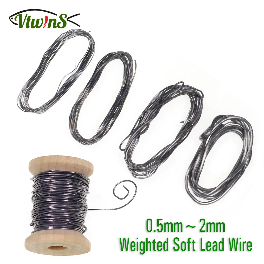 Vtwins  Weighted Soft Round Lead Wire Fly Tying Material For Tying Nymph Streamer Saltwater Flies Body  Fishing Lures 0.5mm~2mm