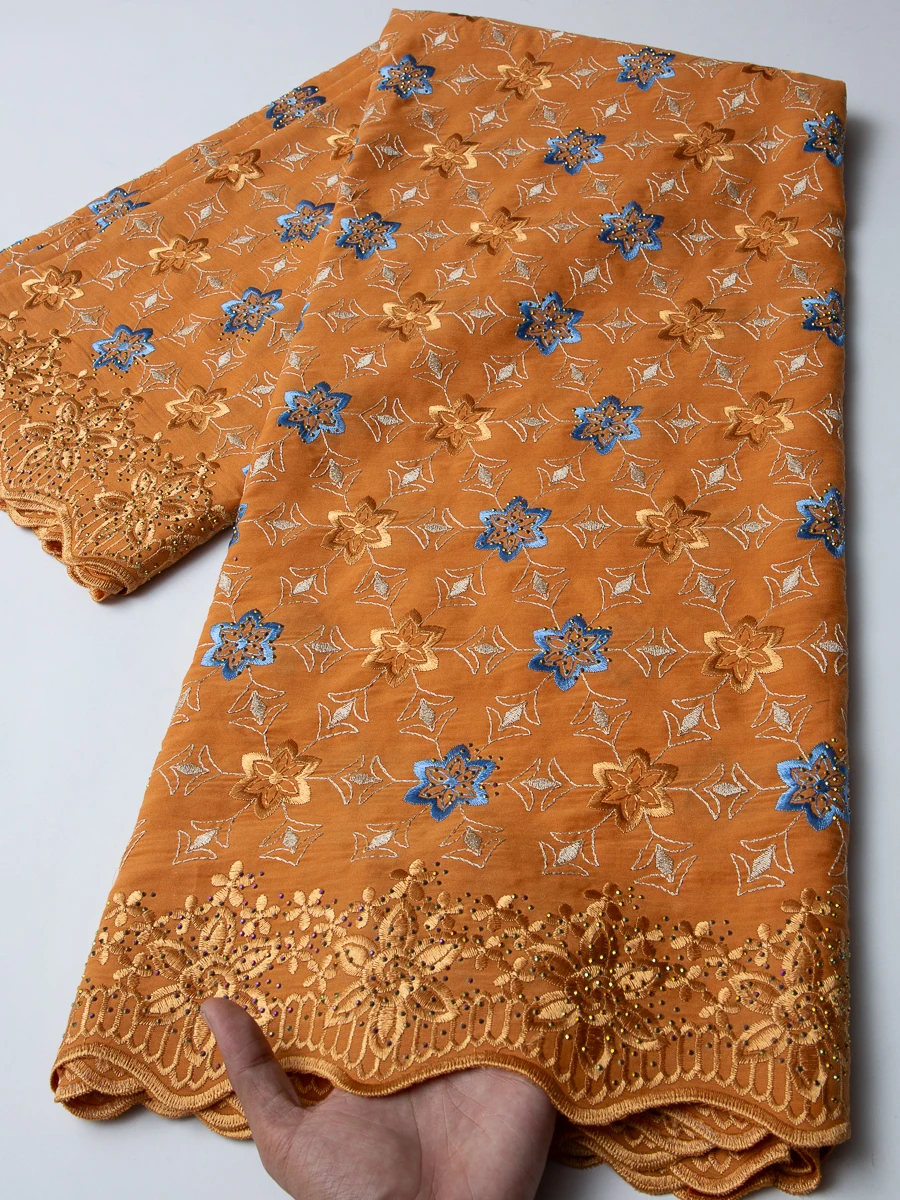 

New Arrival Swiss Voile Cotton African Lace Fabric 2026 High Quality Embroidery Nigerian Party Gown Sew Material 5Yards TY4691