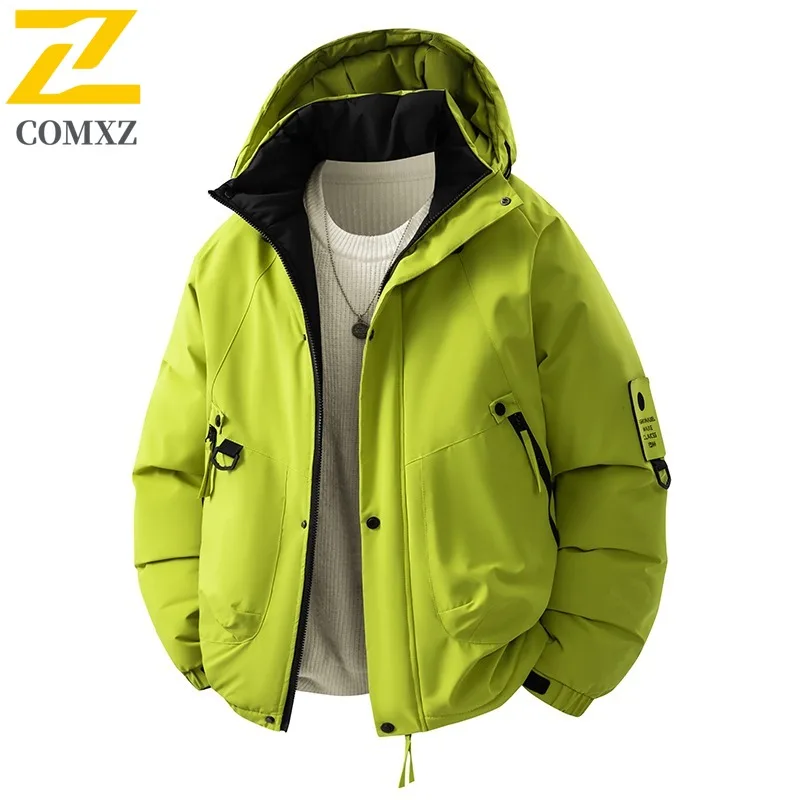 

COMXZ 2025 Autumn Winter Outdoor New Jacket Men Hooded Water Resistant Windproof Couple Set Triple Proof lightweight windbreaker