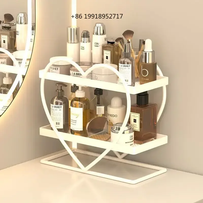 Cosmetics Storage Holder Golden Makeup Organizer Home Skin Care Products Dresser Desktop Large Capacity Storage Shelf JJ885