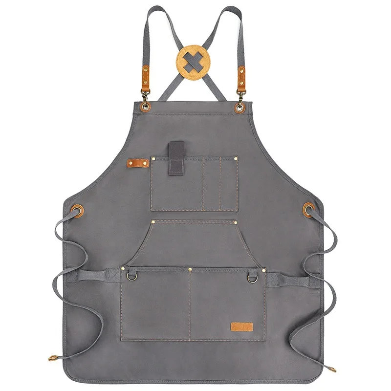 Thickened Canvas Apron Gardener Workwear Adjustable Waterproof Oil-proof Half Smock American Country Style