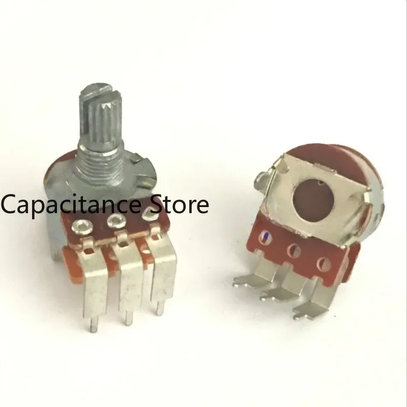 

5PCS 16 type rotary potentiometer single link A10K bent foot audio amplifier volume 3 pins
