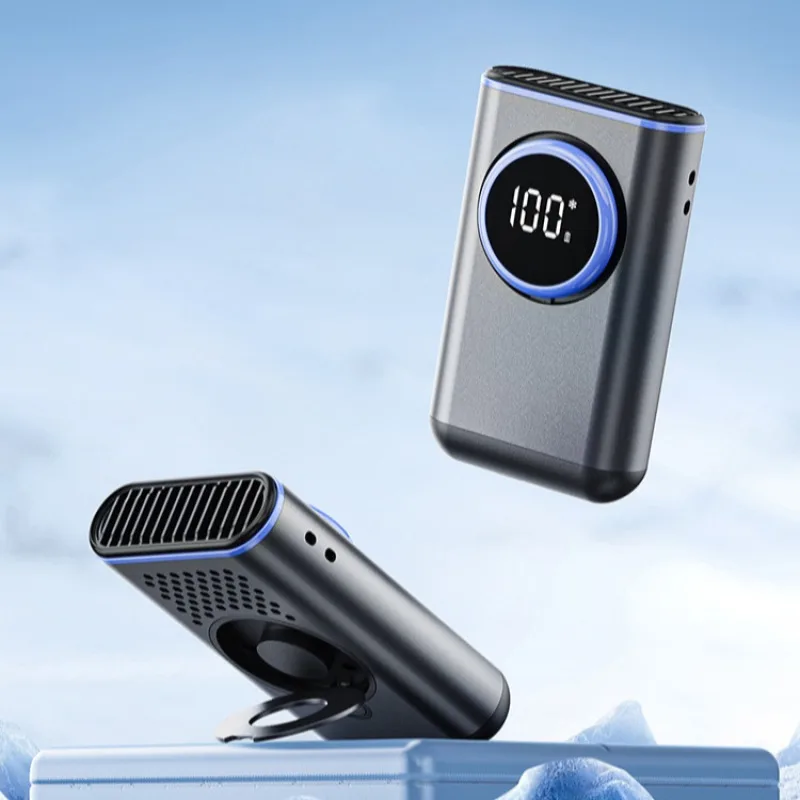 걸이형 목 팬 3-in-1 휴대용 팬 휴대용 허리 걸이형 목 팬 디지털 디스플레이 100 레벨 알루미늄 배낭 휴대용 팬