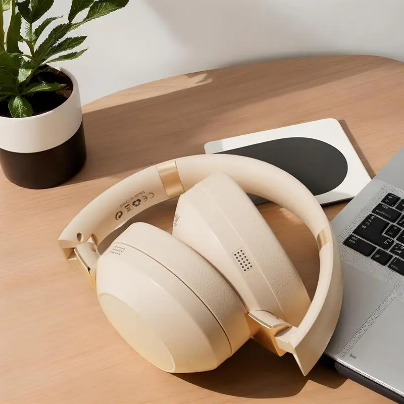 سماعات فوق الأذن سماعة رأس ستيريو فوق الأذن سماعات رأس ستيريو لاسلكية بخاصية إلغاء الضوضاء سماعة رأس قابلة للطي للهاتف المحمول المنزلي