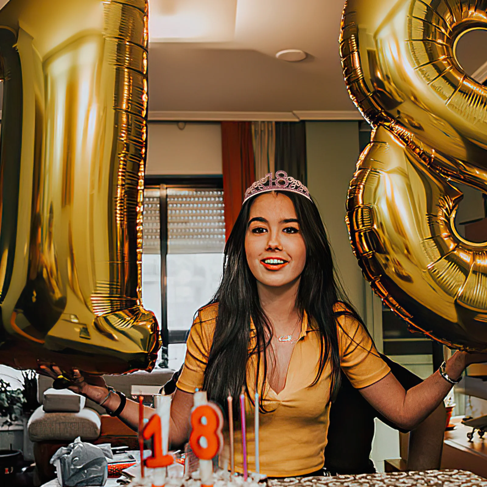 

Tiara Crown Number 60 Alloy Hair Comb Birthday Party Headband Crystal Elegant Birthday Gift for Women Crown Tiara