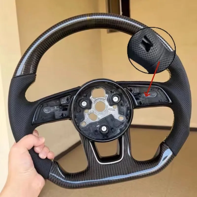 Carbon Fiber Steering Wheel Suitable For Audi A3 A4 B9 RS3 S3 RS4 S4 A5 S5 Alcantara Material Production Car Accessories