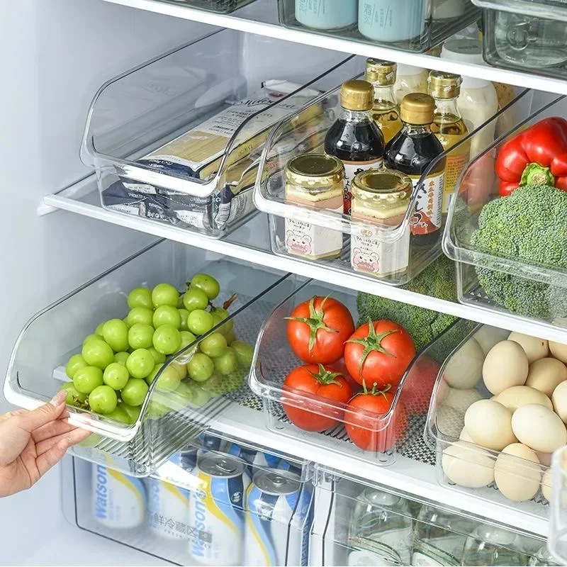 Refrigerator Organizer Bin Food Fridge Storage Box Clear fridge organizer containers Freezer Pantry Cabinet kitchen Organizer