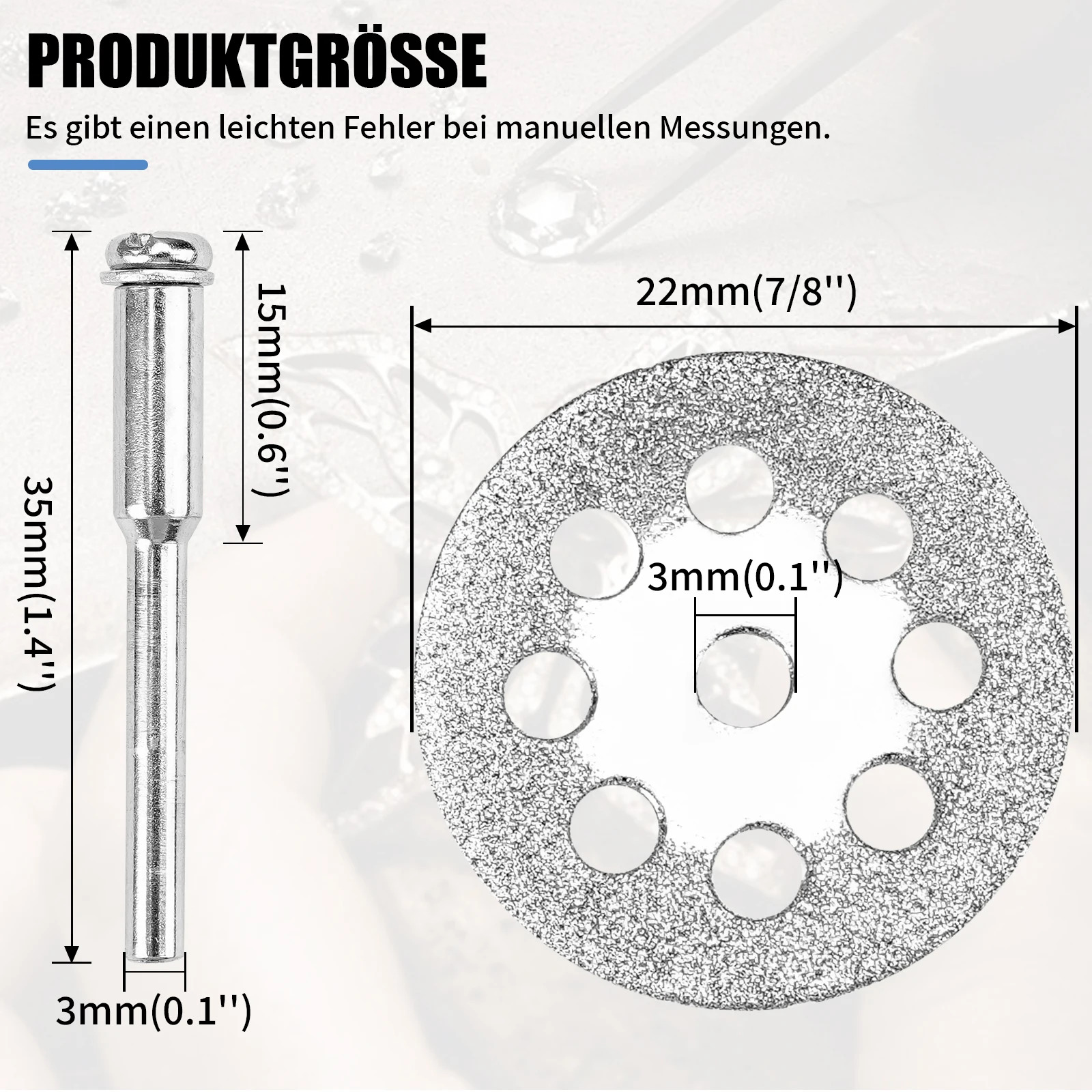 10Pcs 22mm Cutting Disc Circular Saw Blade Metal Cut Off Abrasive Tools For Dremel with 2Pcs rod Rotary Tool cutting blade