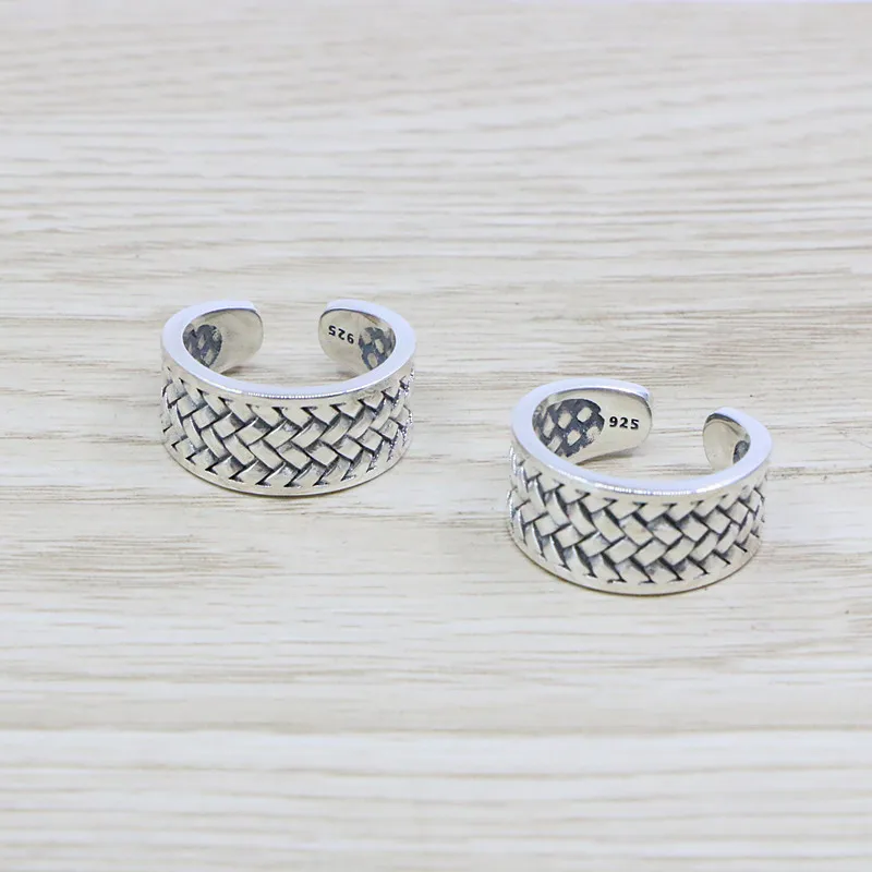 Versatile and fresh accessories Fashion Japanese and Korean Sterling Silver Knitted Ring Male and Female Temperament Sweet Coupl