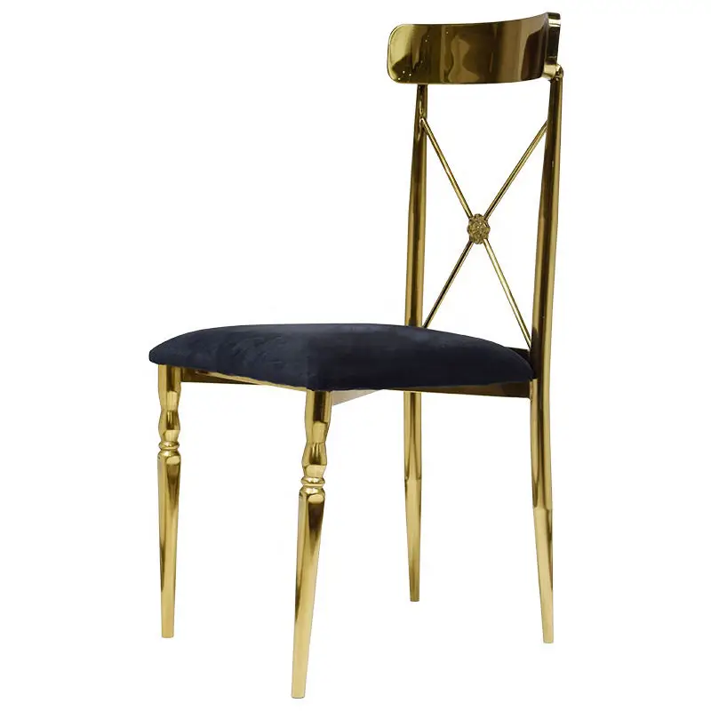 50pcs)f30  Gold Stainless Steel Dining Chair Cushioned Fabric Iron Material for Indoor Outdoor for Hotels Kitchen Home Furniture