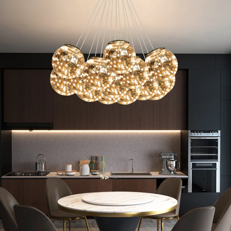Living Room Chandelier Modern Ceiling Pendant Lamp Glass Pendant Light For Bedroom Chandeliers Pendant Lights Dining Table image 3