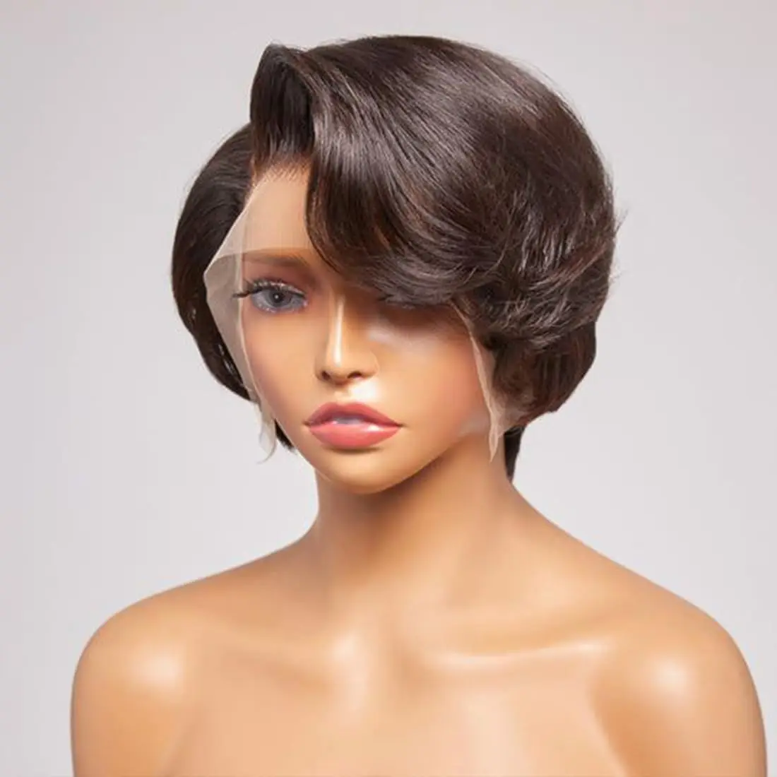 Pixie Cut Wig Human Hair 13x4 HD Lace Front Wigs Pre Plucked Straight Bob Wig Brazilian Virgin Human Hair with Baby Hair 8 Inch