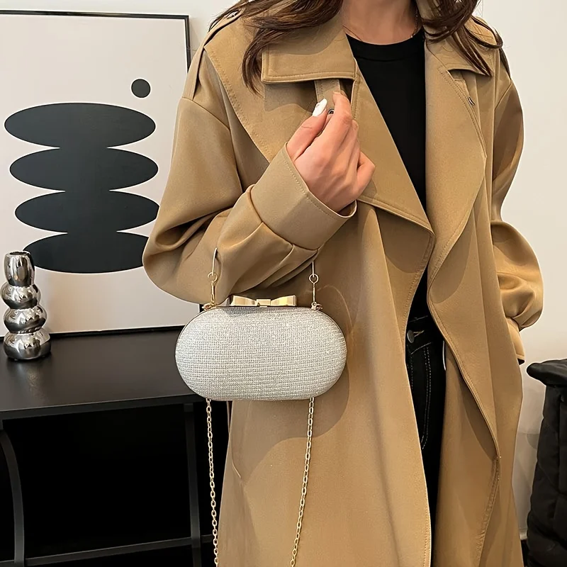 Light luxury sequined hand-held dinner bag, elegant style bag, high-end chain single-shoulder crossbody bag image 5
