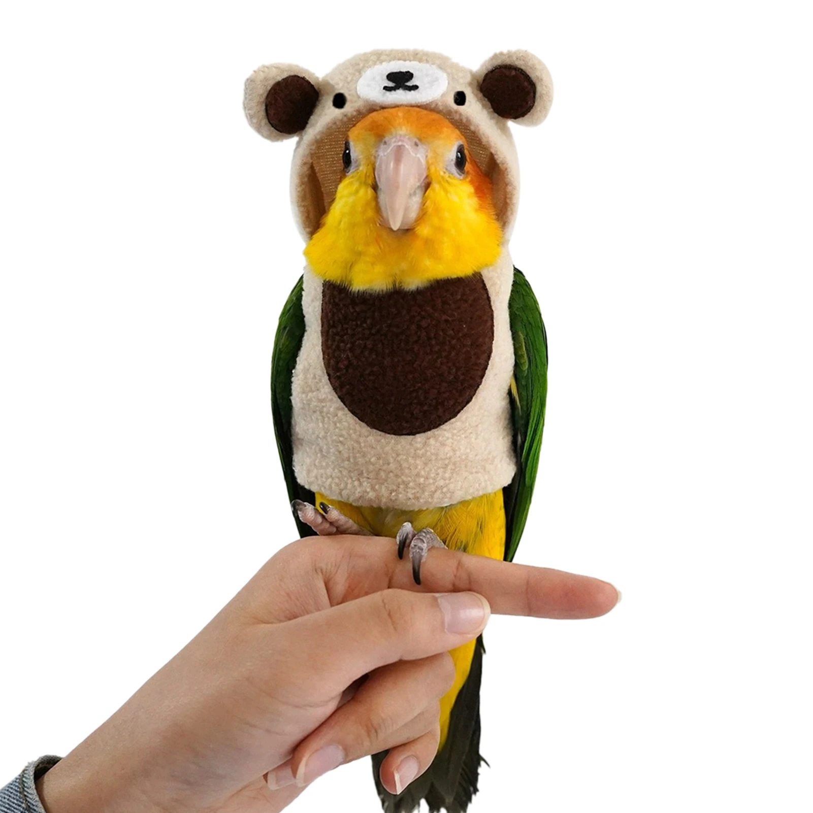 Cockatiel Costume Cute Bird Costume With Bear Shape Parrot Cloth Warm Parrot Cloak Multi-Purpose Bird Clothes Parrot Cosplay