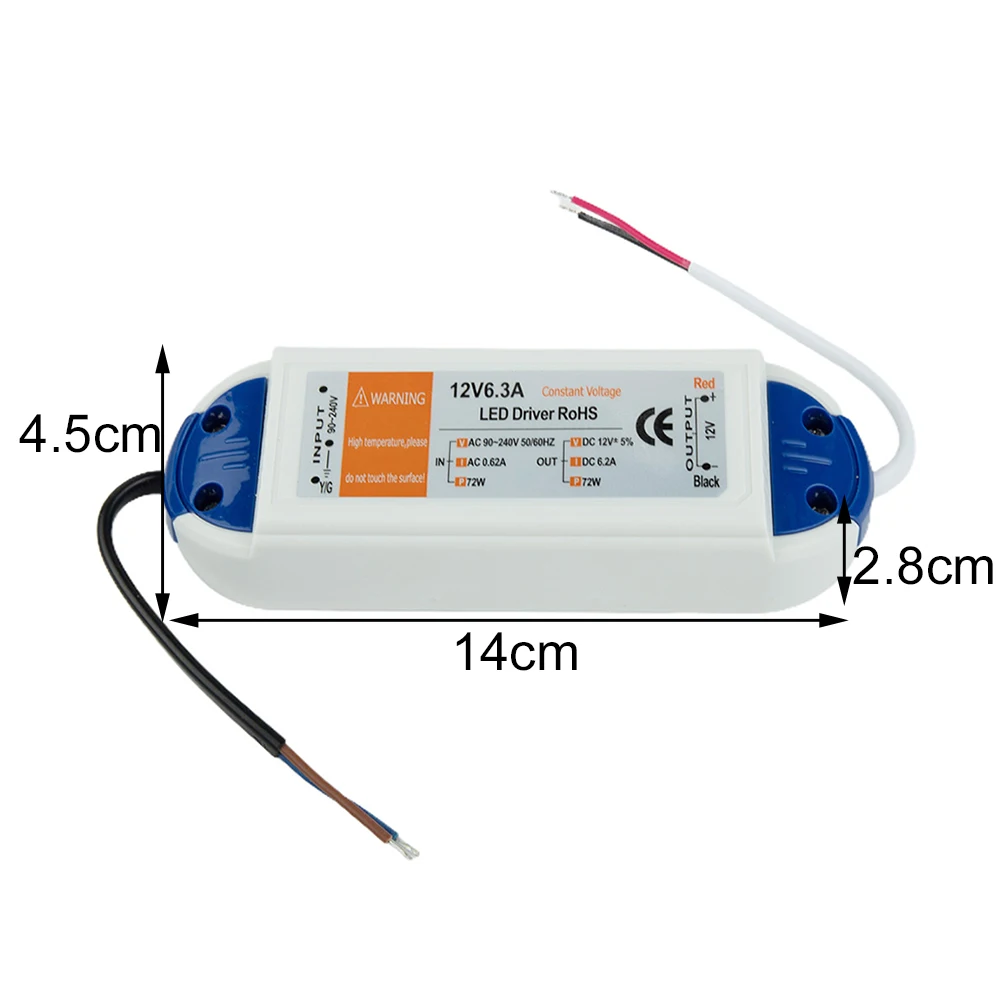Für LED-Treiber-Netzteil 240 V 12 V DC-Transformator für LED-Streifenlichter, Sicherheitskameras und WLAN-Router