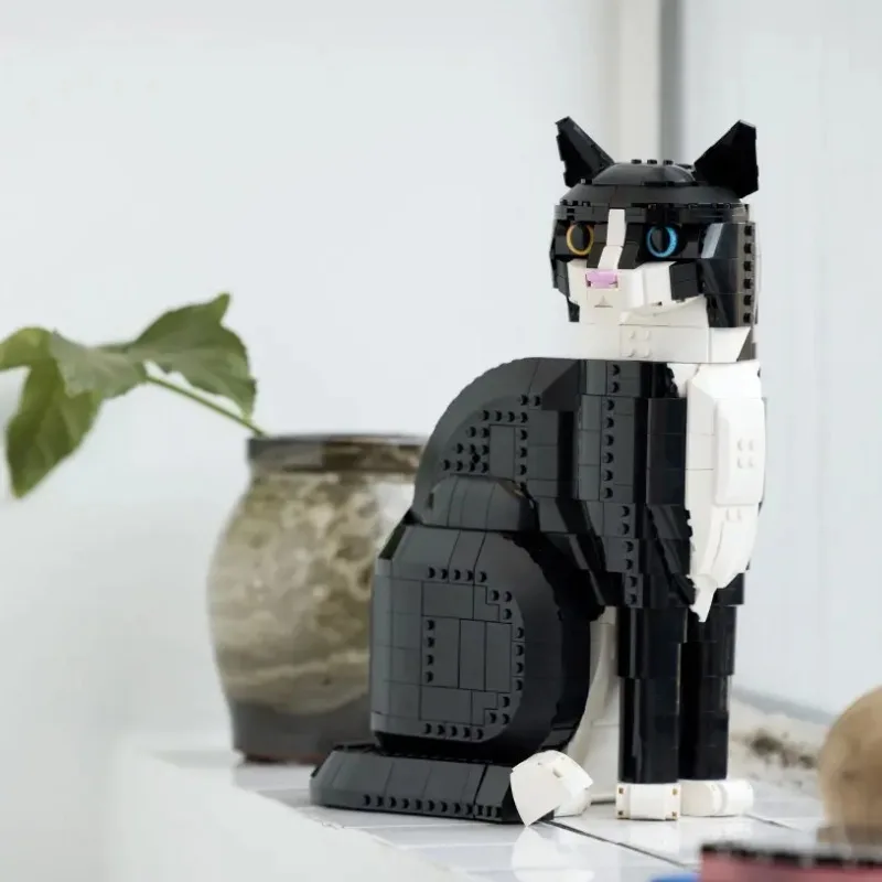 1710 قطعة MOC جديد 21349 سهرة القط اللبنات الإبداعية الكرتون الحيوان الجمعية لعبة Diy بها بنفسك ألعاب ألغاز تعليمية هدية للأطفال
